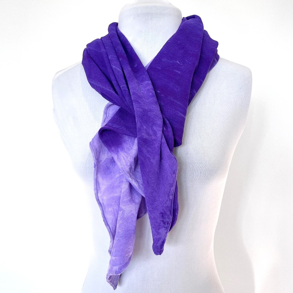 Vintage Liza Bruce Purple Ombre Sheer Mesh Scarf